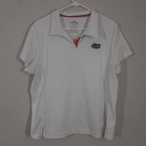 Florida Gators Adult Mens XL White Football Polo Uv Resistant Moisture Wicking